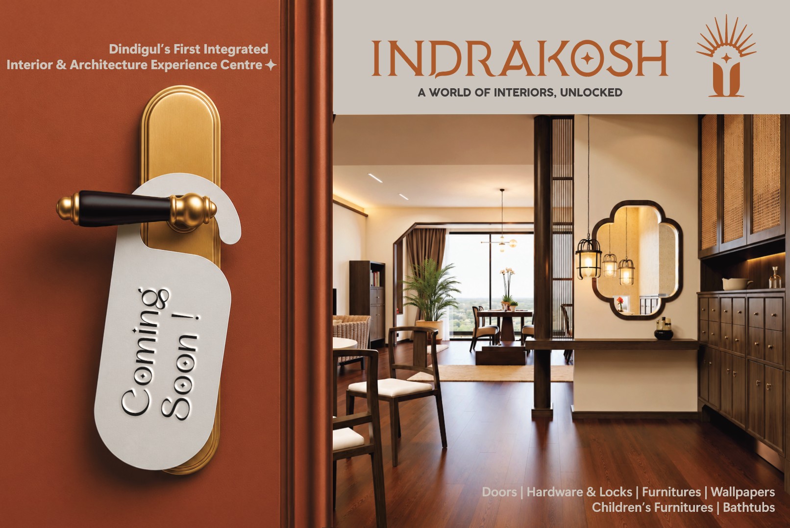 Indrakosh storefront and interior showroom — full banner